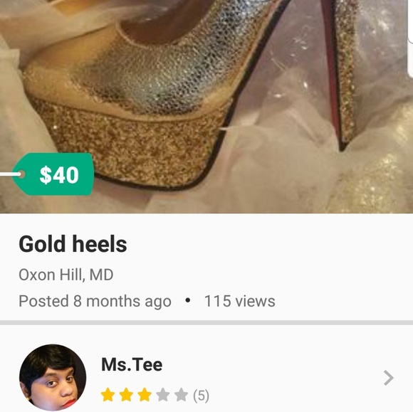 Gold heels - Picture 1 of 2